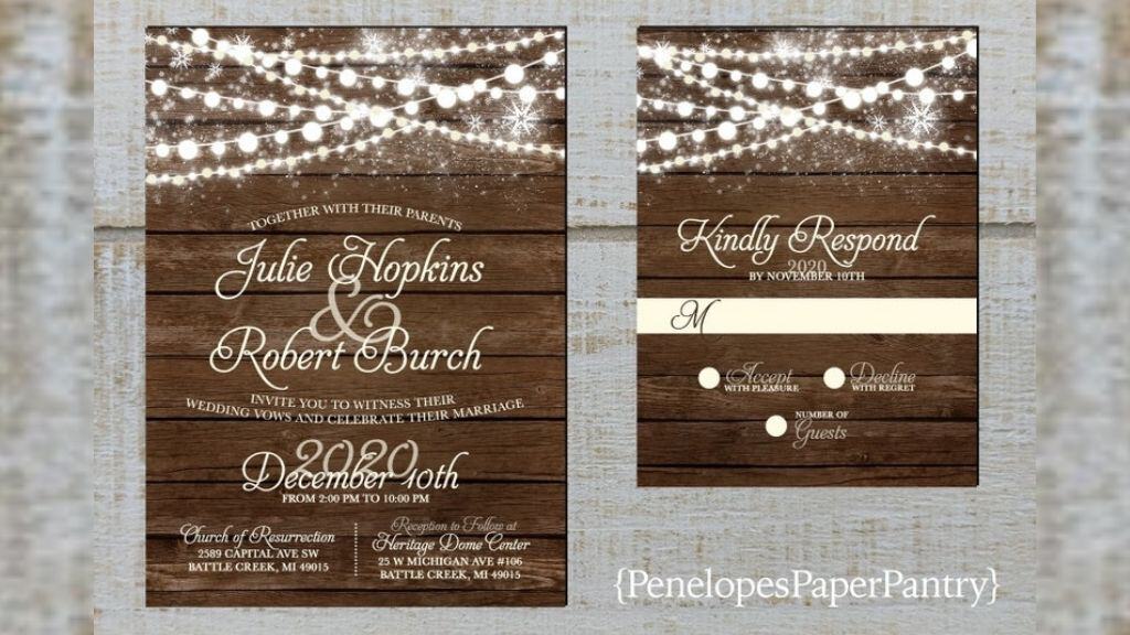 Rustic Winter Glowing Fairy Wedding Invitation