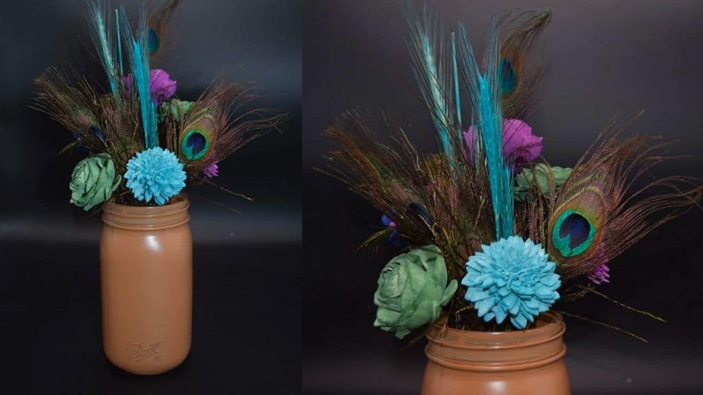 Natural Peacock Feathers and Sola Wood Flowers