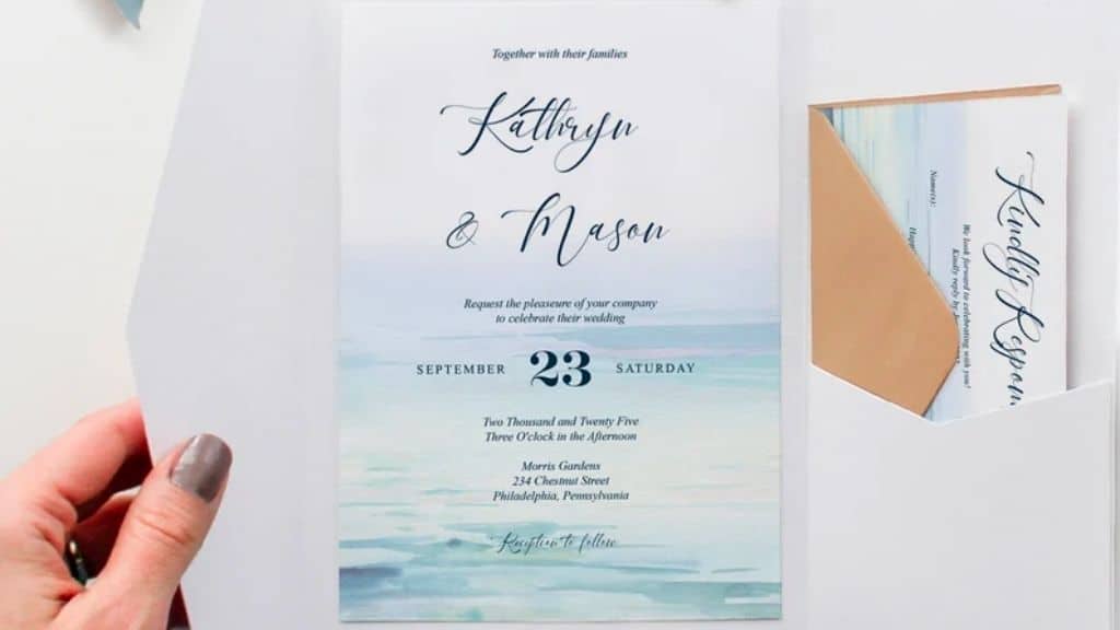 Printable Beach Wedding Invitation Set