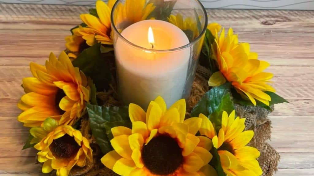 Sunflower Burlap Centerpiece Wreath