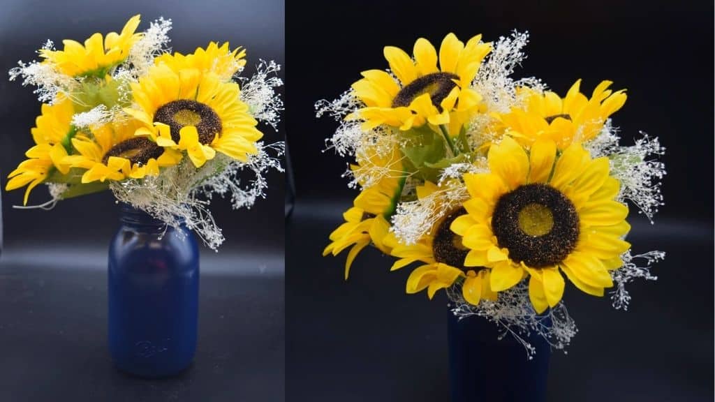 Navy and Sunflower Silk Floral Arrangement