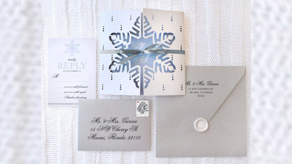 Snowin' Love Pearlescent Wedding Invitation