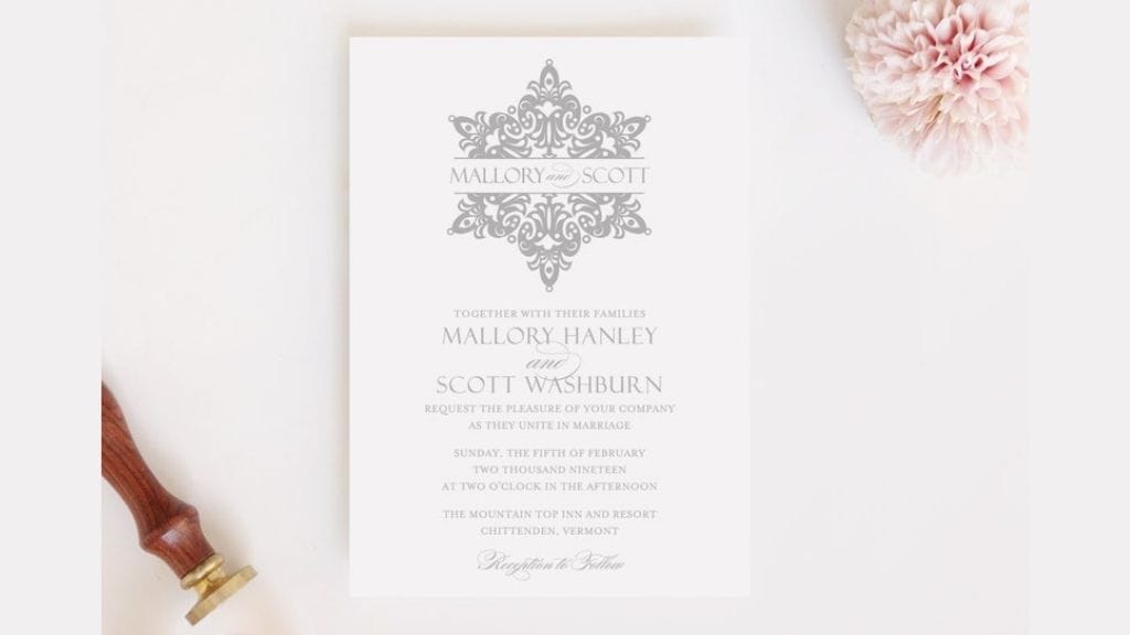 Snowflakes Wedding Invitation & RSVP Cards