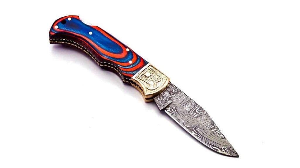 Custom Damascus Steel Folding Pocket Knife