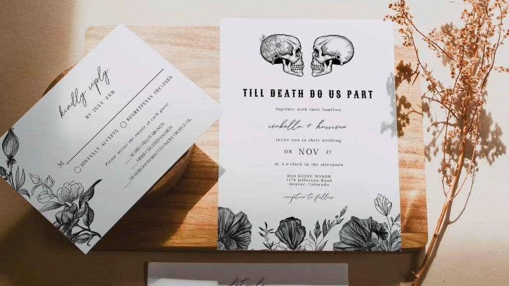Death Wedding Invitation Suite Template