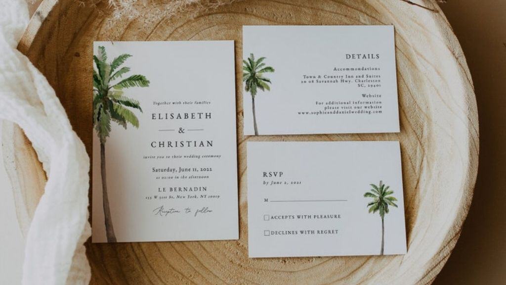 Clairo Tropical Wedding Invitation Set