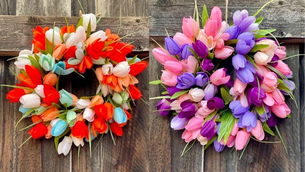 Mini Tulip Grapevine Wreath