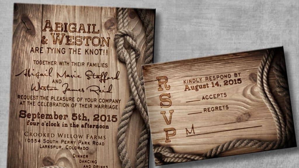 Rustic Wedding Invitation with Response Card