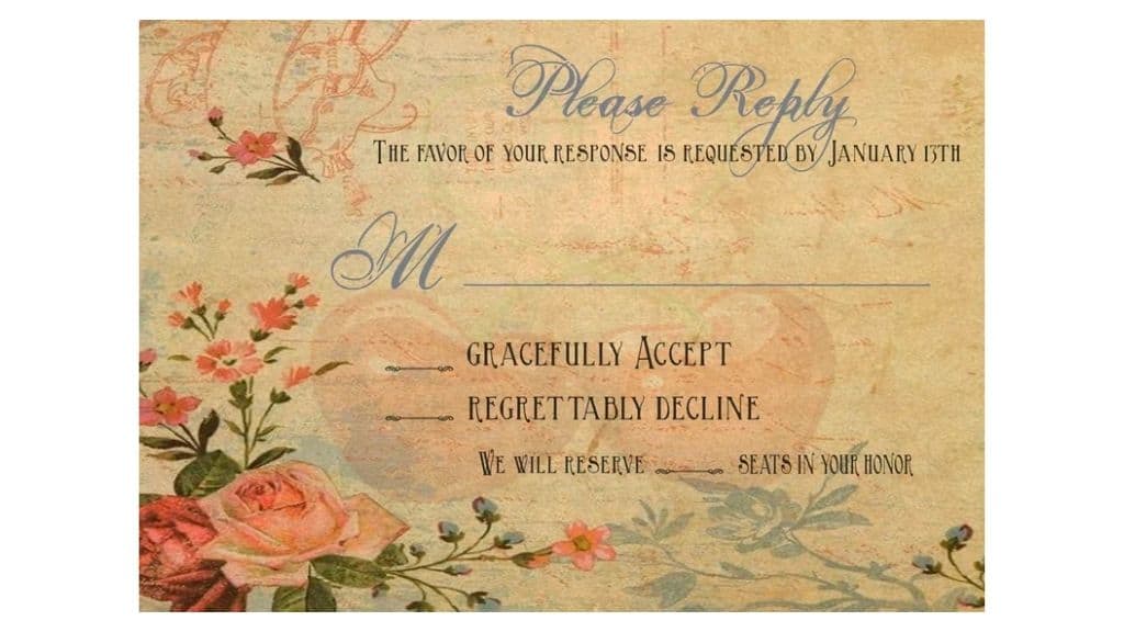 Victorian Rose Wedding Invitation