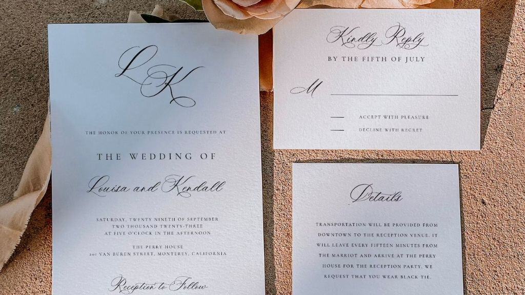Elegant Calligraphy Wedding Invitation Suite