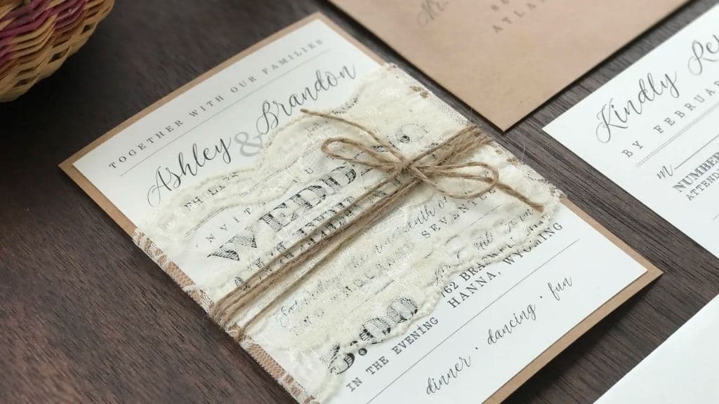 Rustic Vintage Wedding Invitation Set