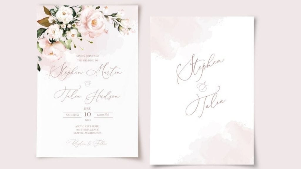 AVA Wedding Invitation Set Template