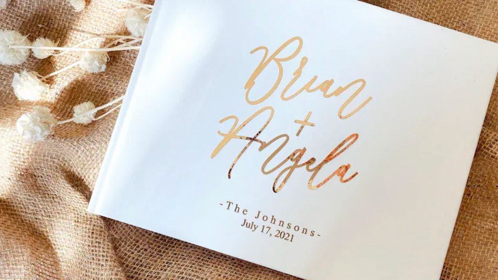 Handmade Gold Foil Wedding Guest Book