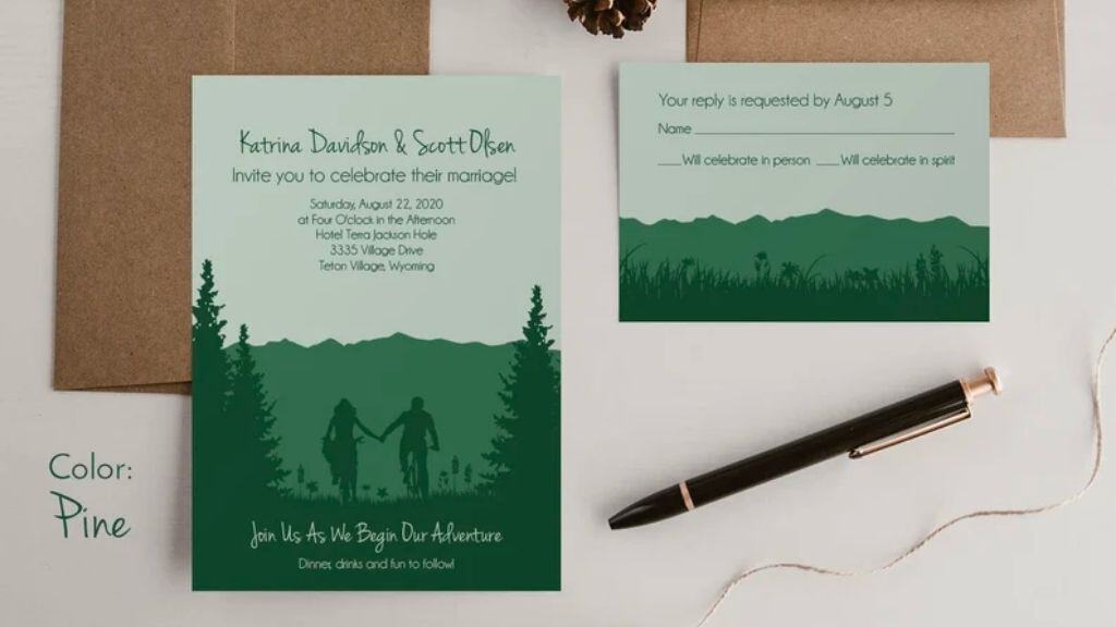 Outdoor Mountain Wedding Invitation Kit