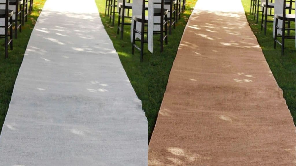 Burlap Aisle Runner for Outdoor Weddings