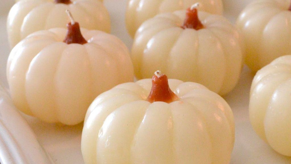 White Pumpkin Handcrafted Floating Candles