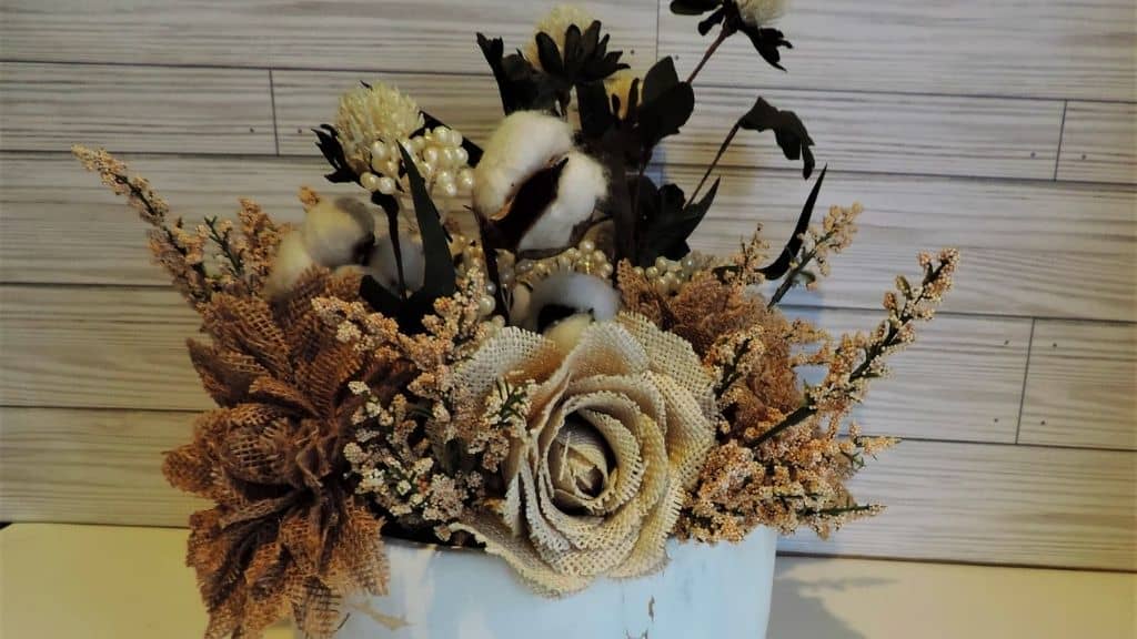 Spring Floral Arrangement in Gold-Accent Planter