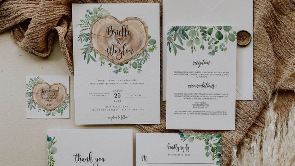 Rustic Woodland Wedding Invitation Set