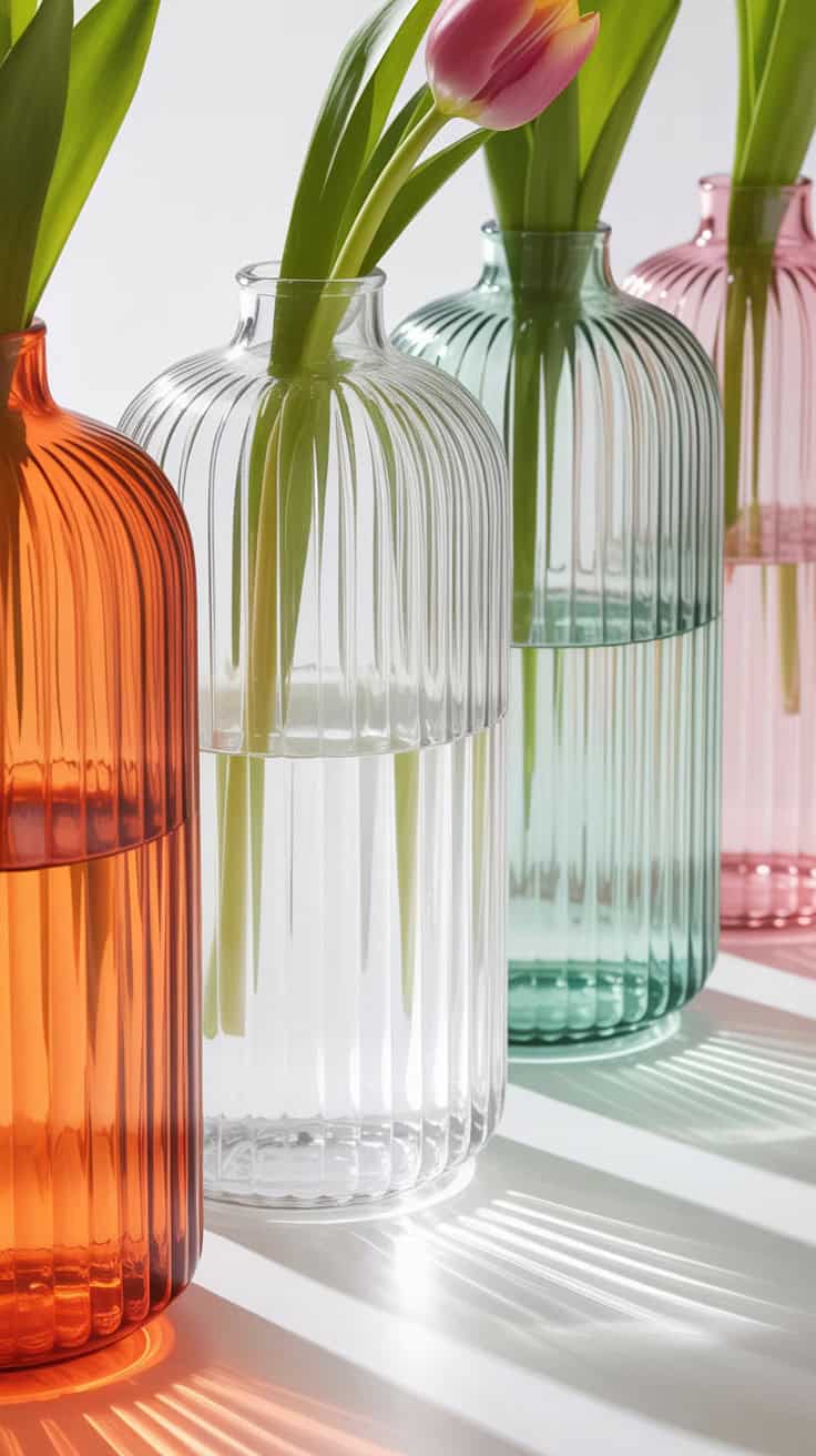 a close up photograph of four ribbed