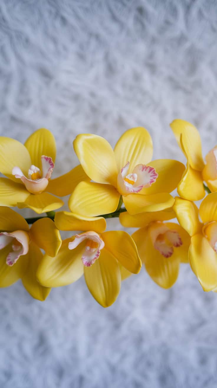 a macro photograph of five bright