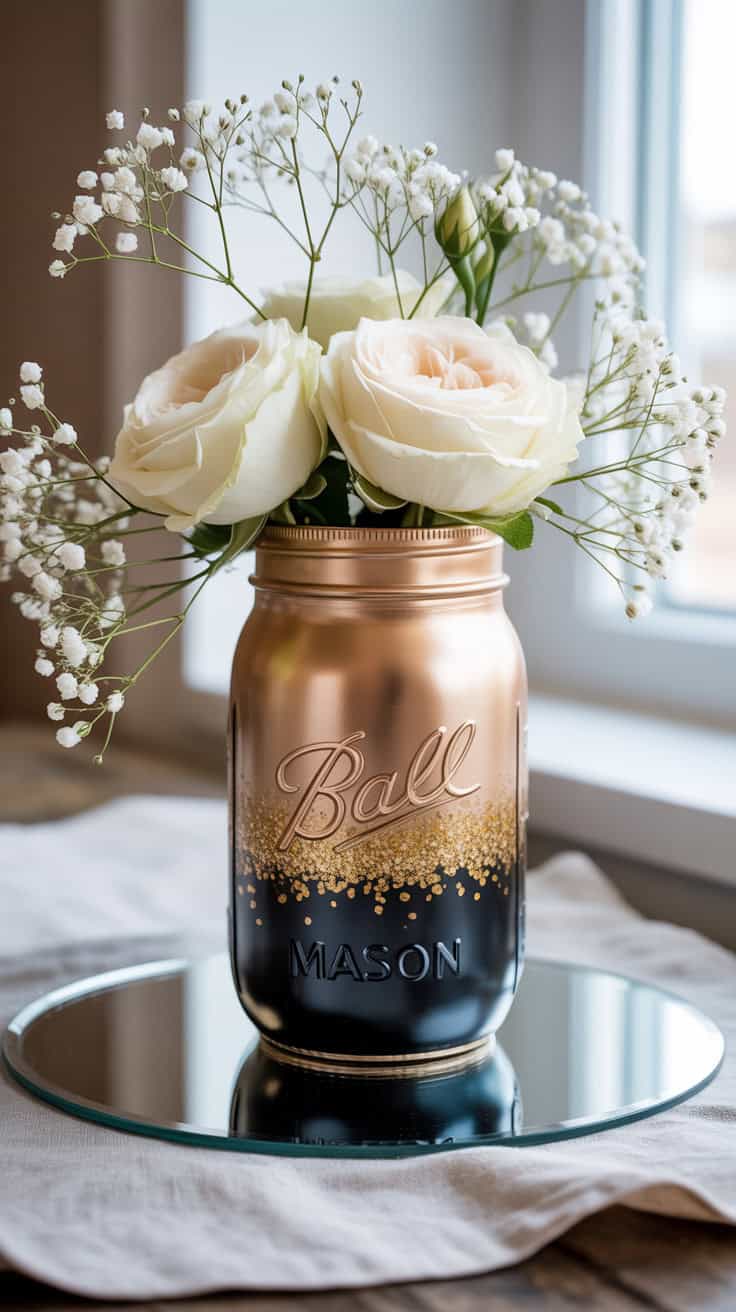 a photograph of a hand painted mason jar 6m1Ue2jLQE2e6wXQ XLjOg Km55M 6TSiG96Jn8mMSO Q