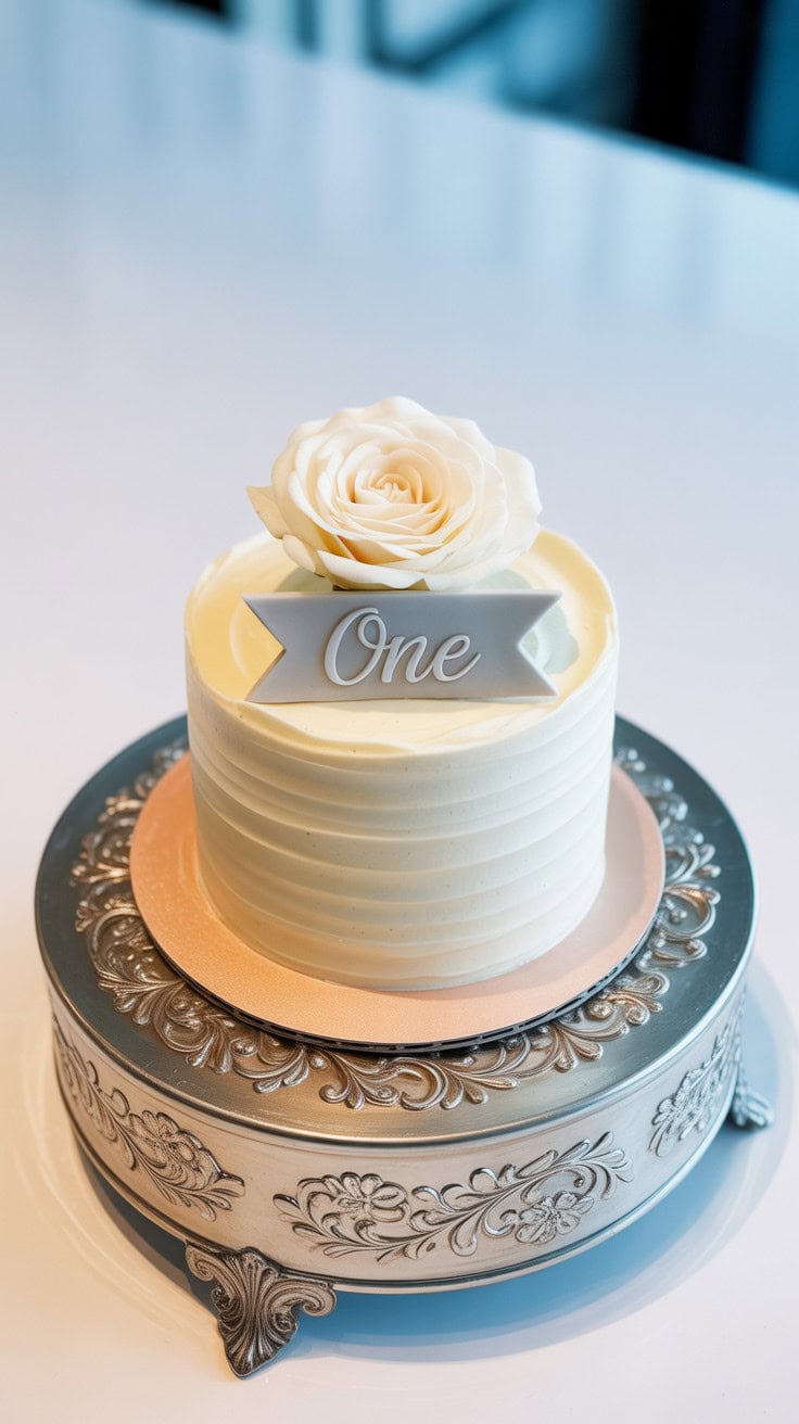 a photograph of an elegant single tier