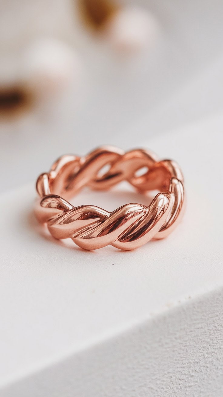 a rose gold colored ring with a twisted AWlD2PToSZ2NXL nSvgmww NNczI3ZqRvGKbgDP1nm9cA