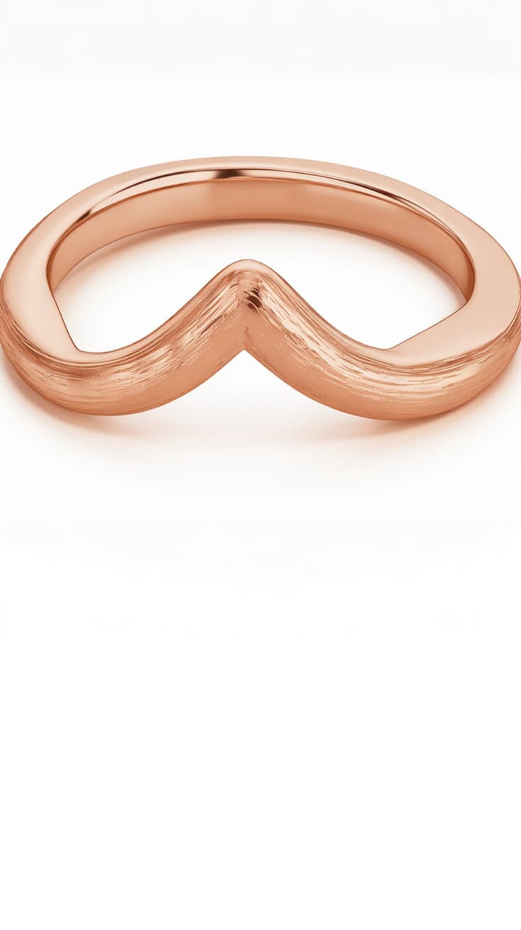a rose gold ring with a unique design