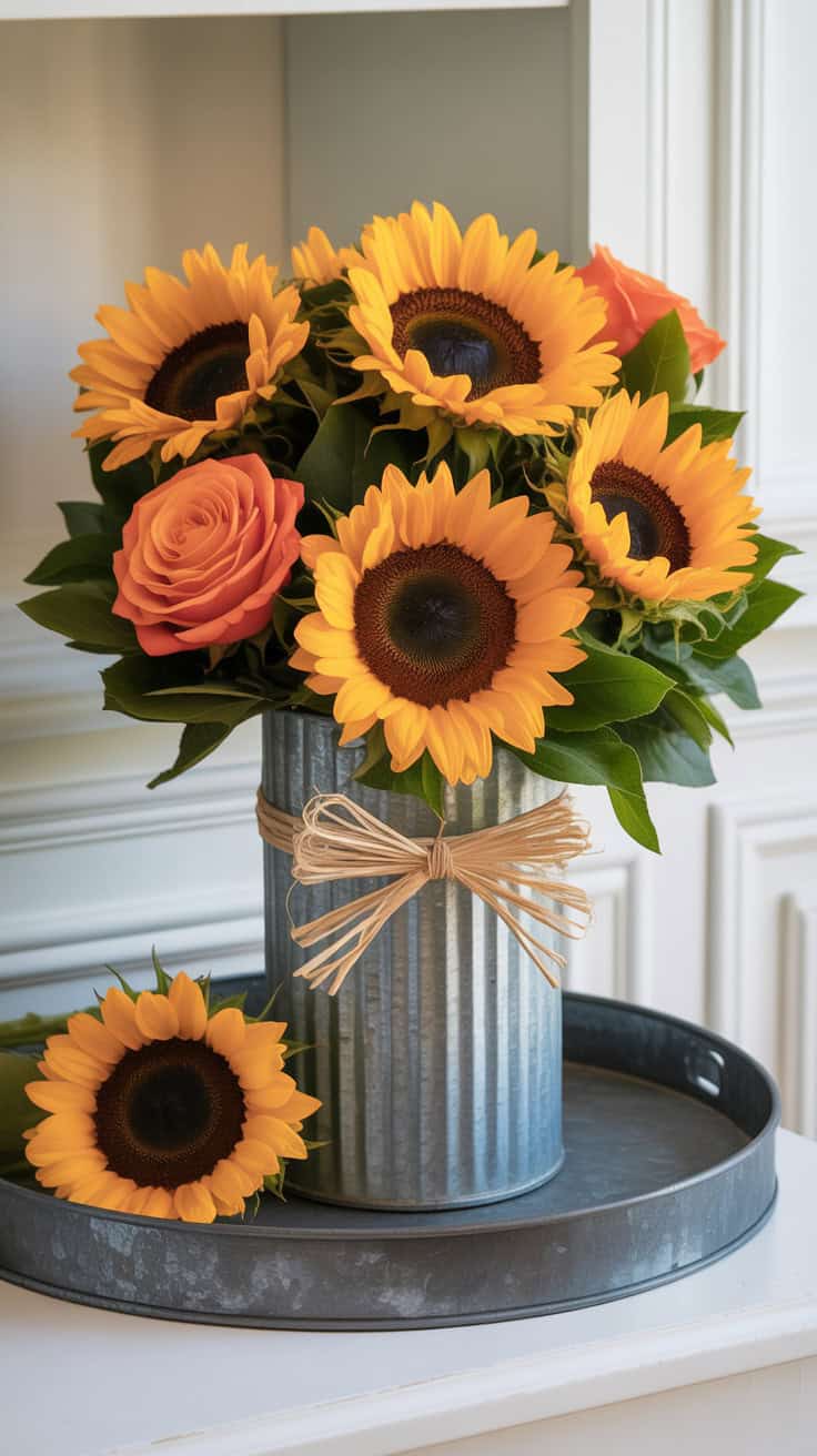 a rustic farmhouse floral arrangement