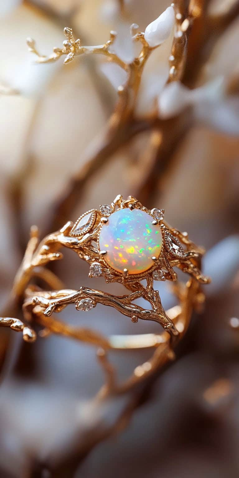 jakecain7 A photorealistic close up of a twig opal ring featu 0f43ed44 250c 429c a639 45c5fb33daa0 1