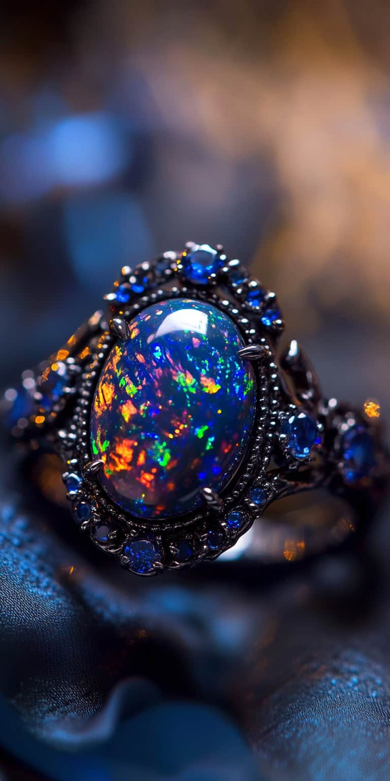 jakecain7 A photorealistic image of a black opal engagement r c1f25d77 c779 41b4 b5de 2eab7de2ef4b 1