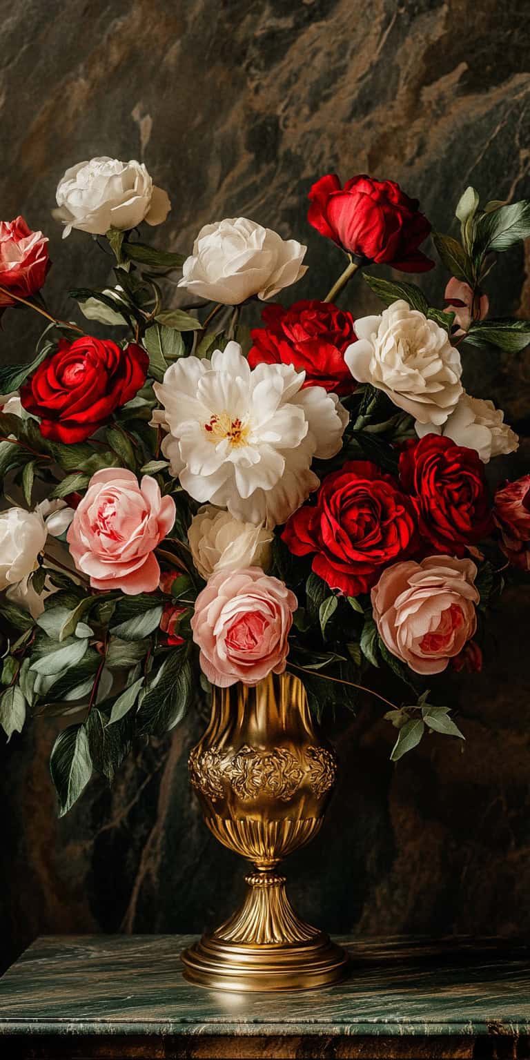 jakecain7 A photorealistic image of a luxurious floral arrang 5c012033 44ef 4797 9245 856f064ccff9 2