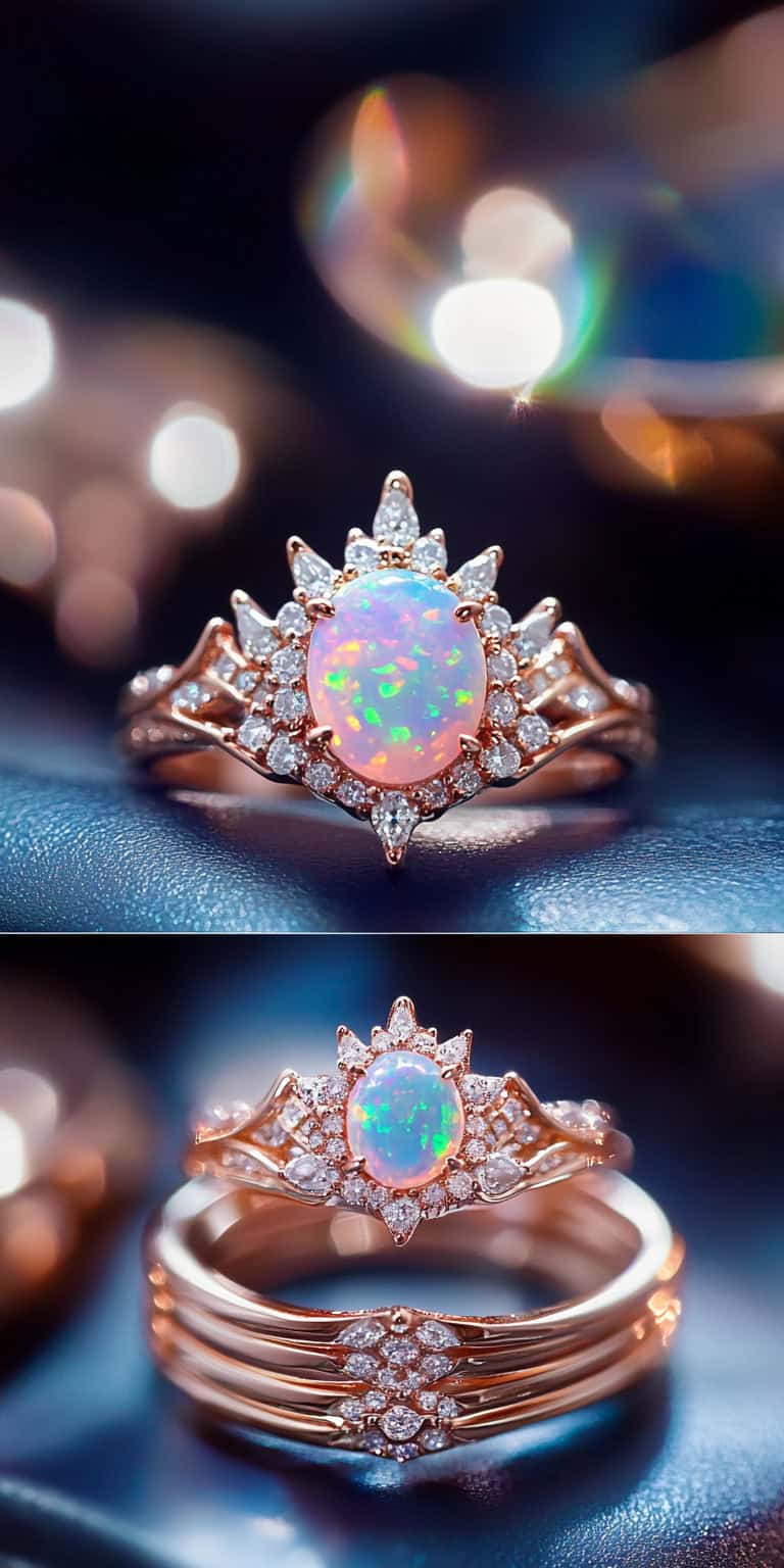 jakecain7 A photorealistic image of an art deco inspired opal aabb8613 a8b3 4306 bb6e f5d5c645cbe4 0