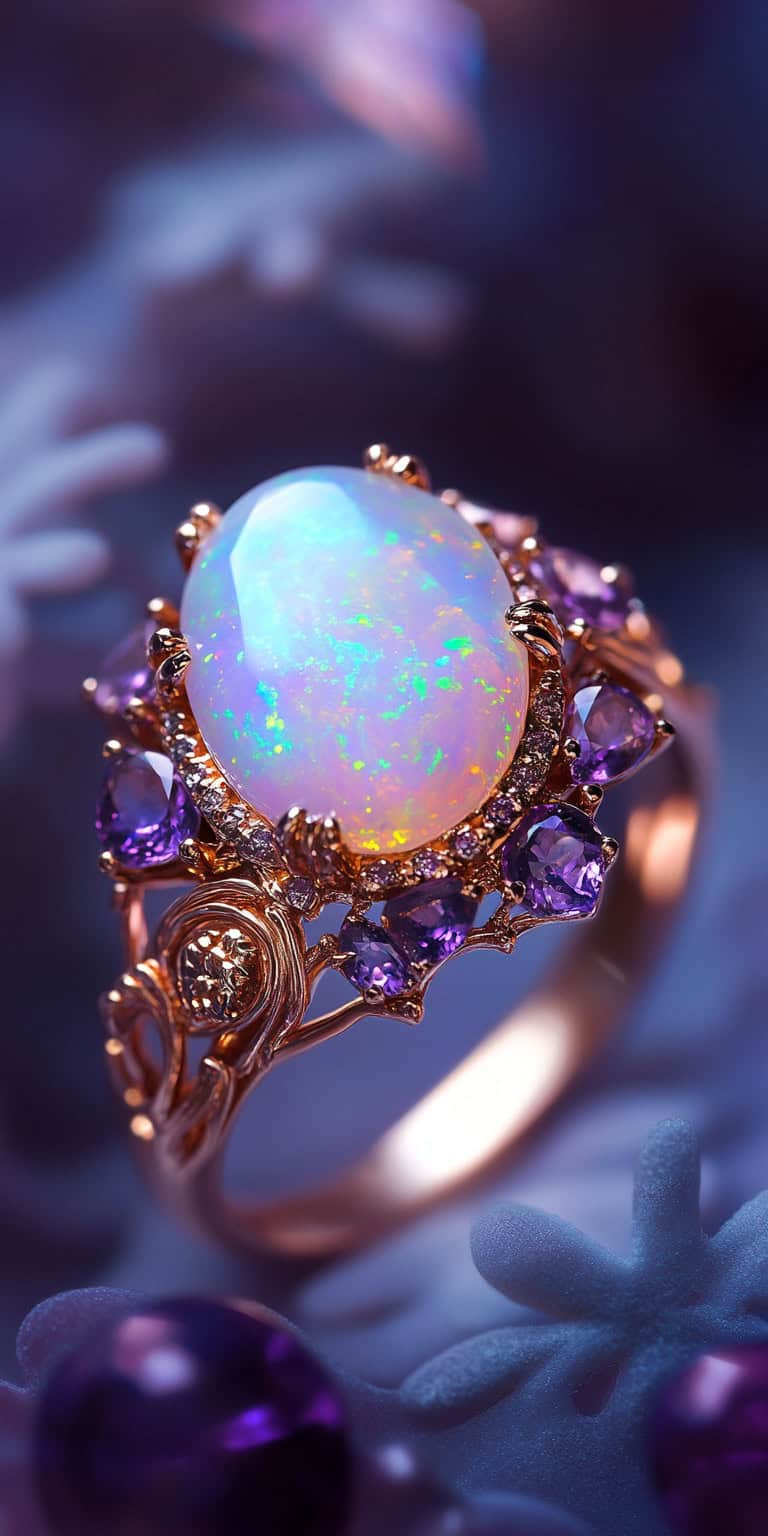 jakecain7 A photorealistic image of an enchanting opal with a c4410c4f ed87 42e7 81b8 b67c89266e59 2