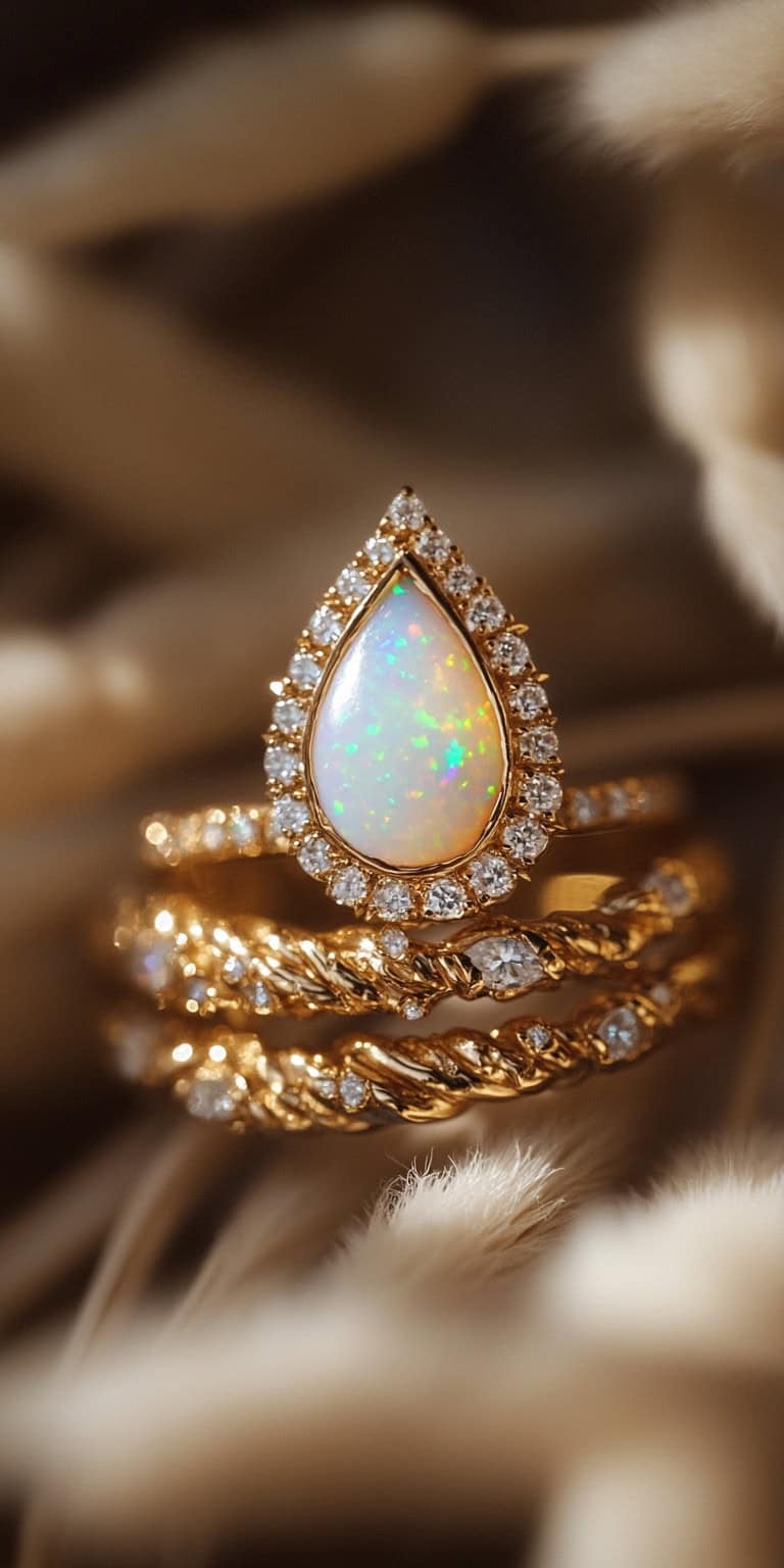 jakecain7 A photorealistic image of an intricate opal gold ri 1ebf1e0c 876d 42c6 89d4 16fc53b4ac0b 0