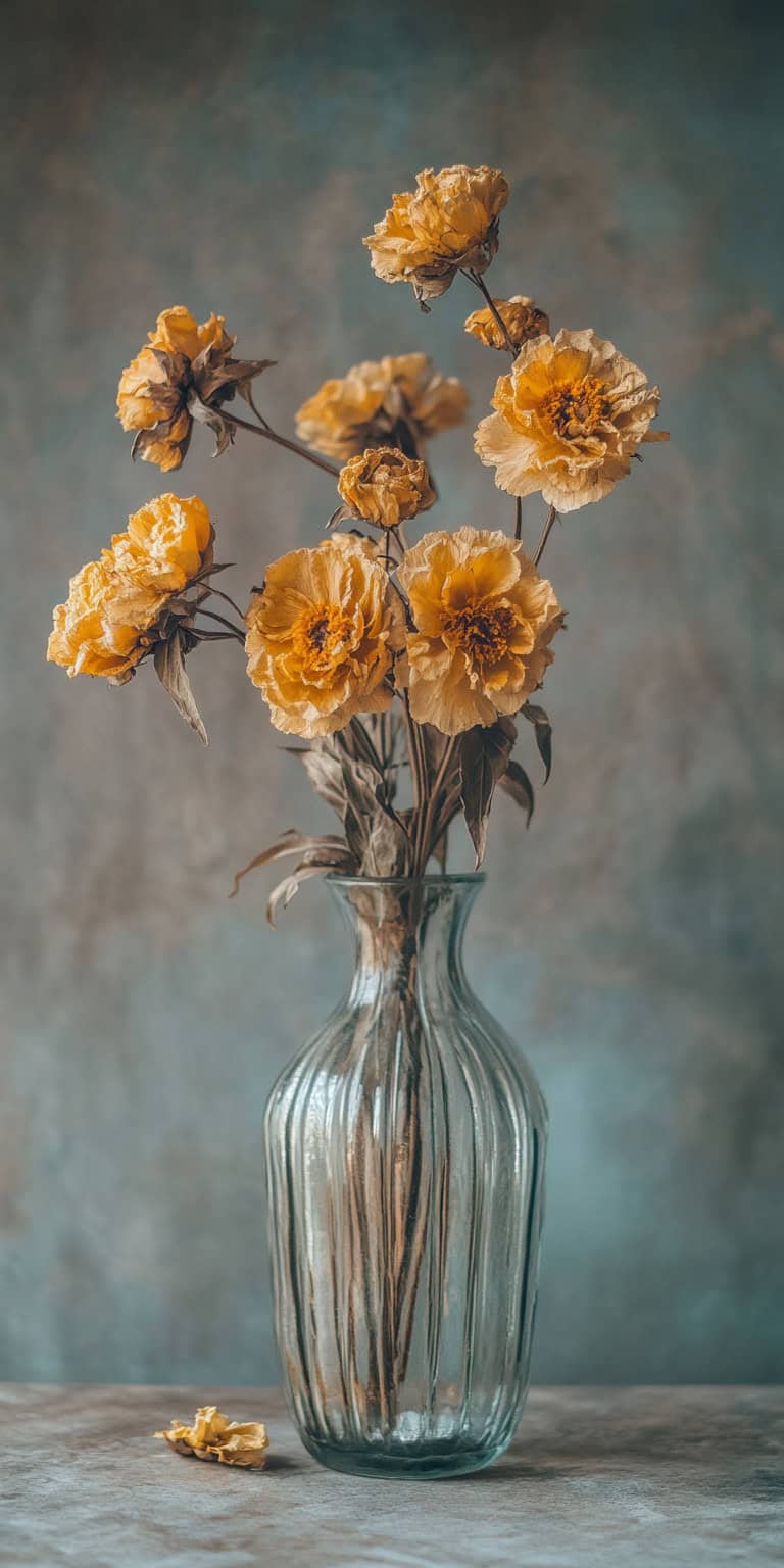 jakecain7 A photorealistic image of dried yellow peonies in a 7bf1abf5 89b8 41ff 9f0b abae7e8287ad 3 Copy