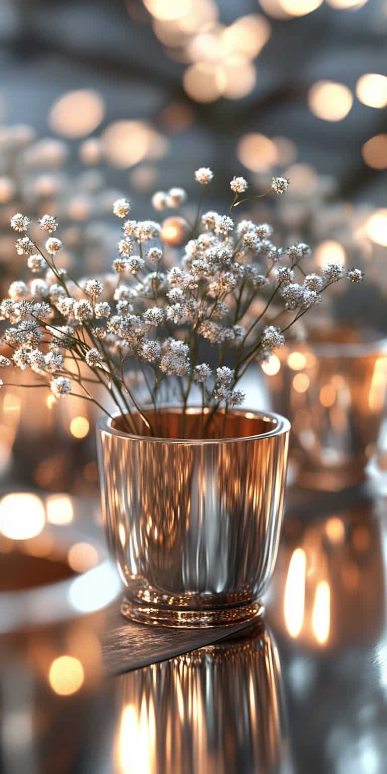 jakecain7 A photorealistic image of metallic mercury votives 87a32090 d5b9 4c95 90cb f99b4e599da8 2