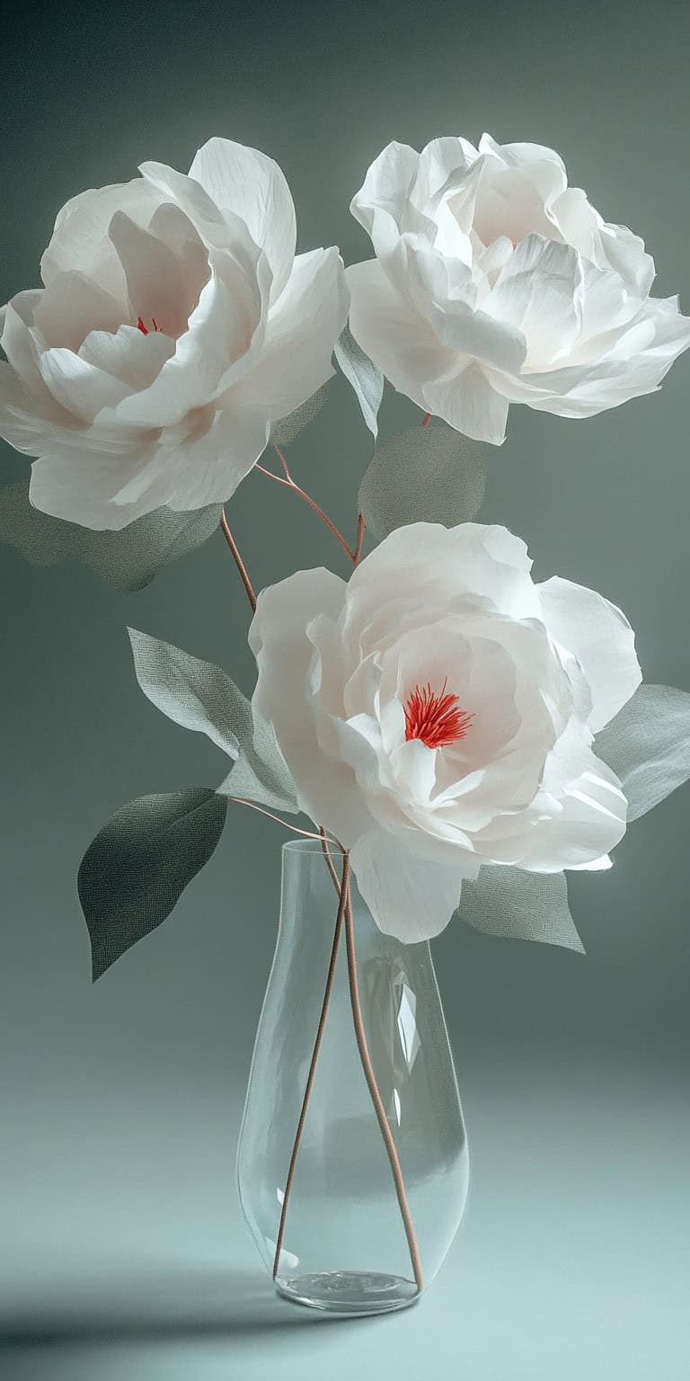 jakecain7 A photorealistic image of white paper peonies with 18c0a152 18c3 4f4b a749 2442a4cb1373 0 Copy Copy