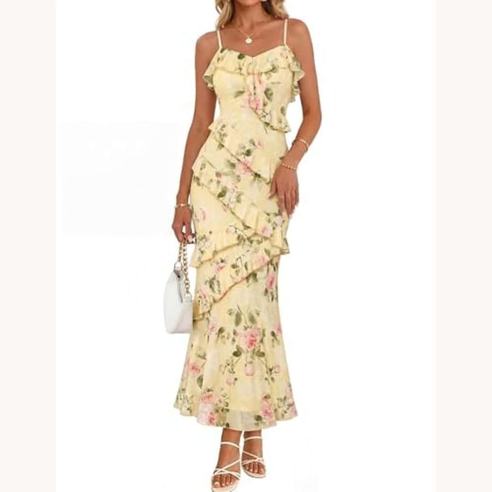 Yellow Floral Maxi Dress