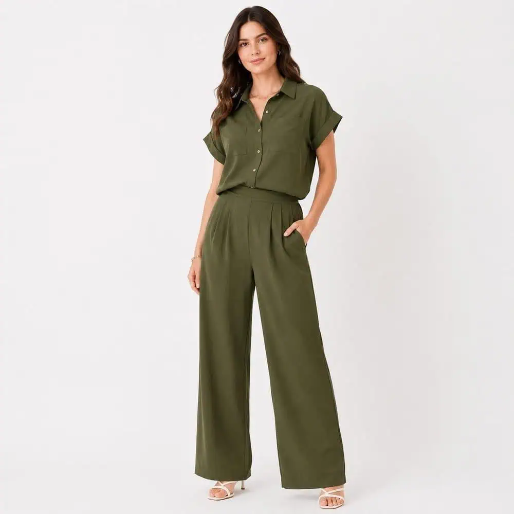 Relaxed Cap-Sleeve Wide-Leg Set
