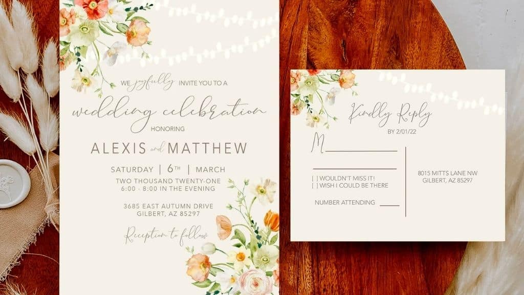 Whimsical Rustic Wedding Invitation
