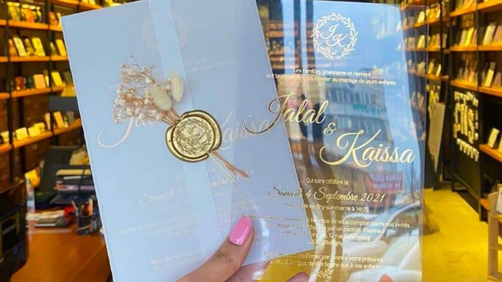 Acrylic Invitation with Elegant Gold Frame