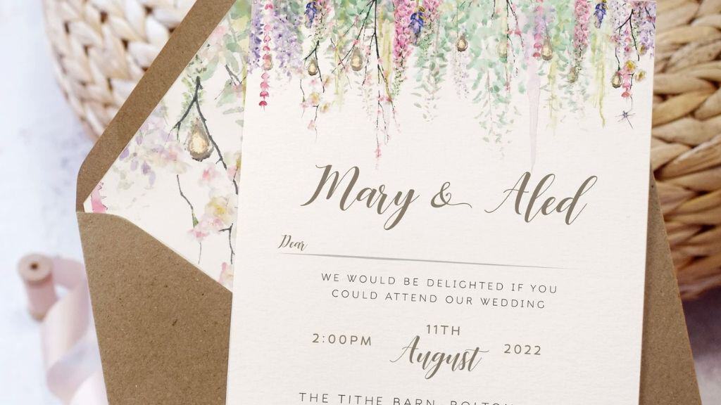 Whimsical Spring Wedding Invitation Set
