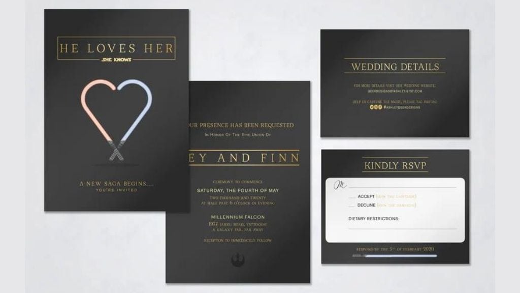 Star Wars The Force Awakens Wedding Set