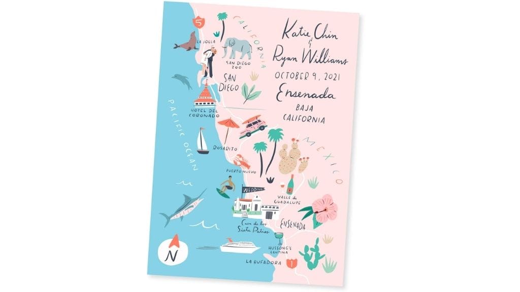 Custom Wedding Invitation Map