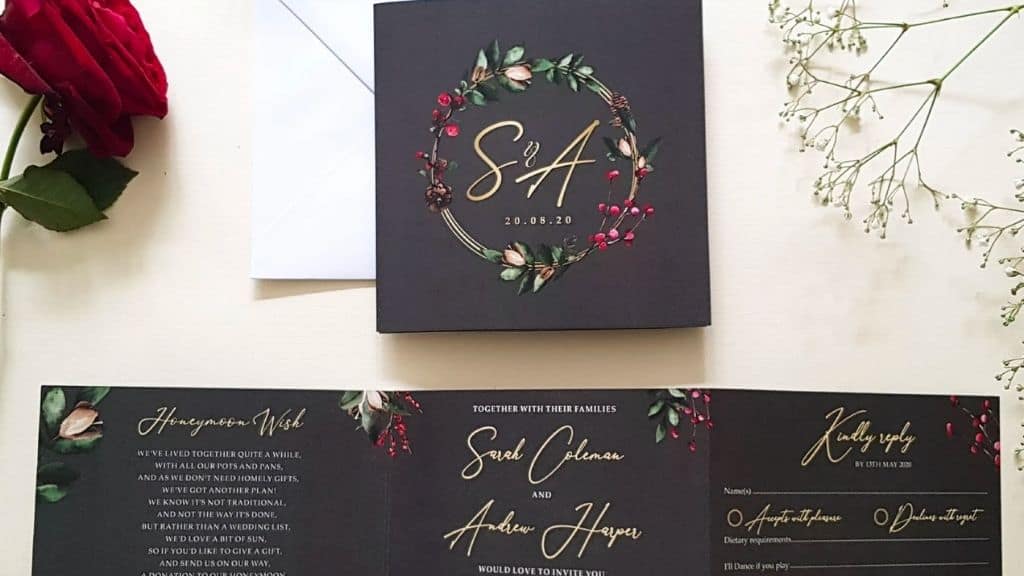 Winter Wedding Trifold Invitation Set