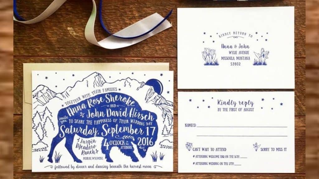 Bison Rustic Wedding Invitation