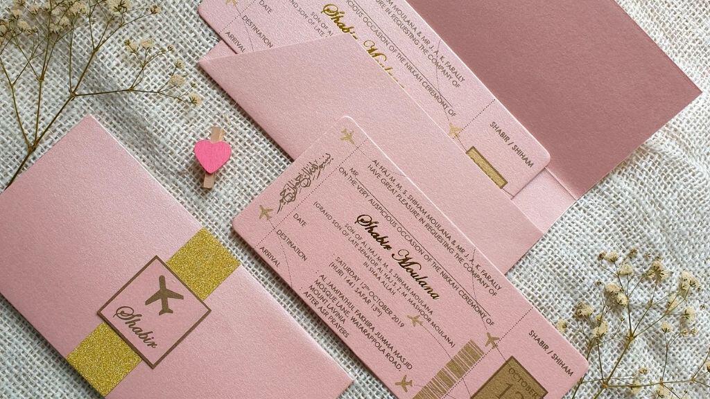 Customizable Boarding Pass Wedding Invitation