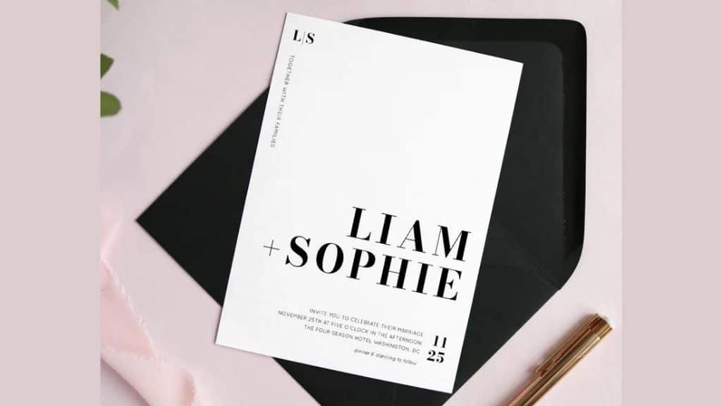 Minimalist Editable Wedding Invitation Template