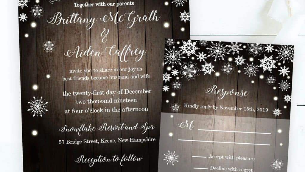 Rustic Winter Wedding Invitation